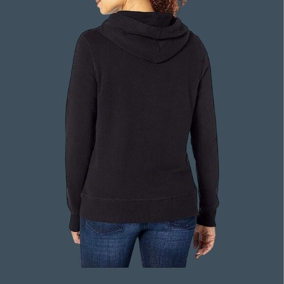AMAZON ESSENTIALS- WOMEN BLACK PULLOVER SWEATSHIRT FRONT KANGAROO POCKET SIZE M - Picture 2 of 8